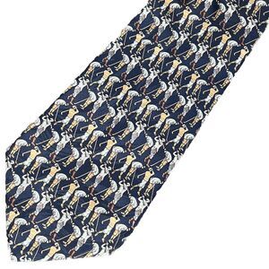 Vintage Ashford & Brooks Necktie Country Club Men's Silk Tie Golf Logo Blue